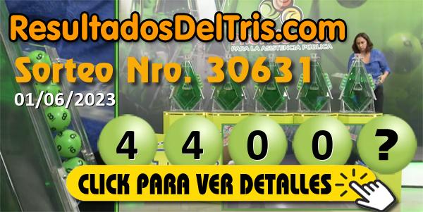 Resultado sorteo Tris De las Siete 30631.Gana miles de pesos