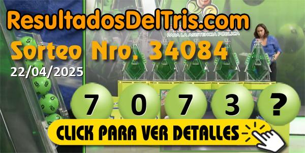 Resultado sorteo Tris De las Tres 34084.Gana miles de pesos